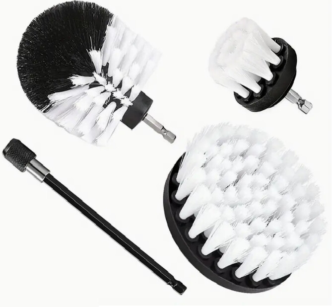 4pc White Drill Brush Set - Soft