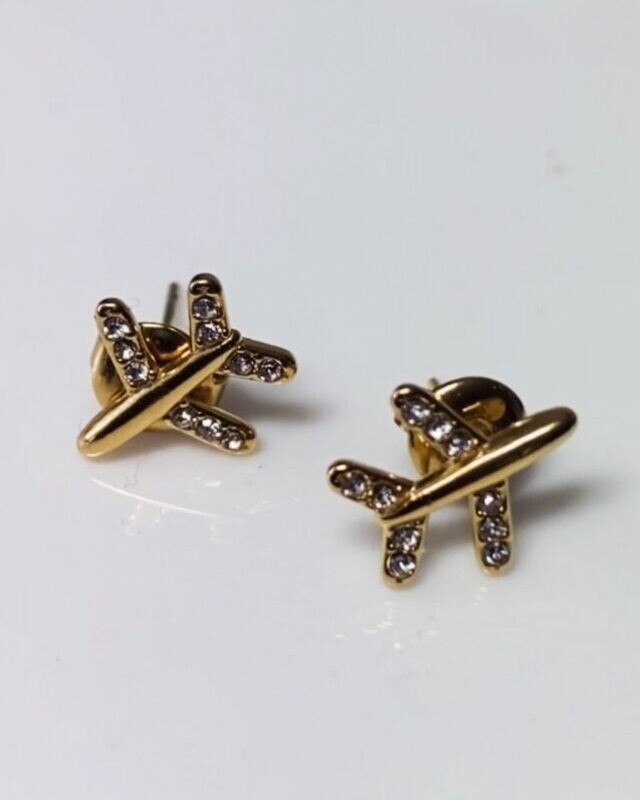 Gold Bling Jet Earrings