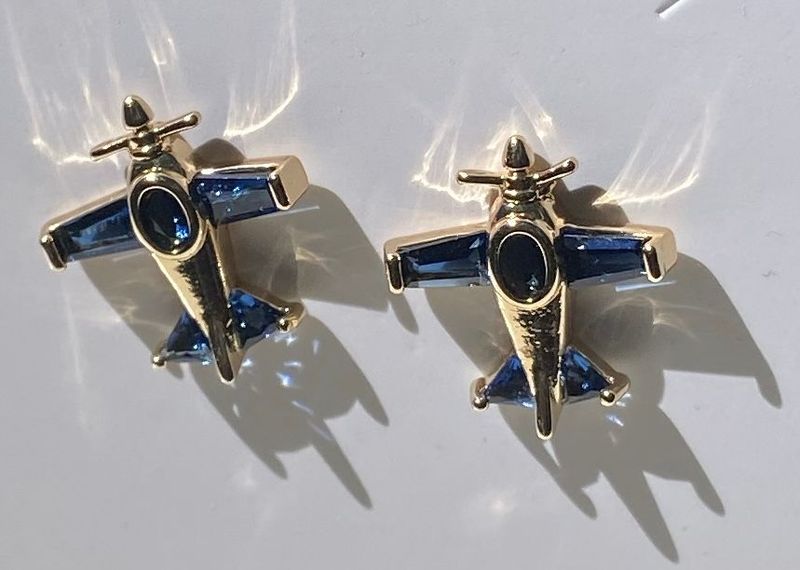 Blue Skies Airplane Earrings