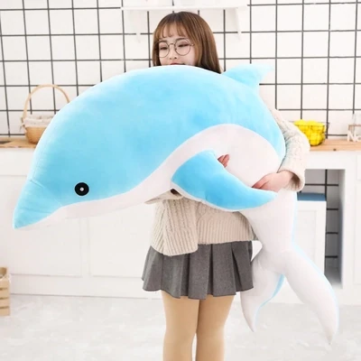 Large Kawaii Dolphin Plush Toys Pillow