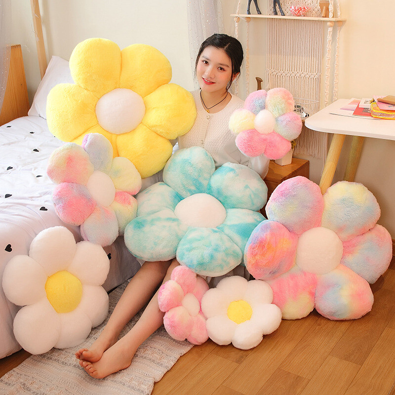 Kawaii Colorful Flower Plush Pillow Cushion