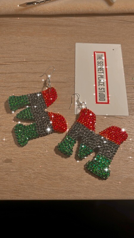 Rhinestone Letter Earrings Collection