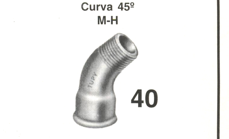 CURVA 45º M/H GALVANIZADO FIGURA 40