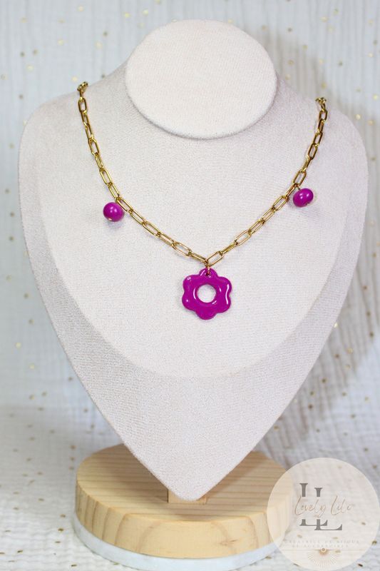 Collier Pampille Lili Purple