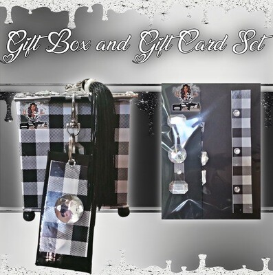 Handmade Black and White Plaid Gift Box With Matching Gift Card