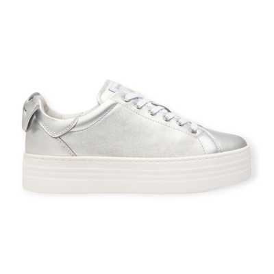 Sneakers cuir argenté
