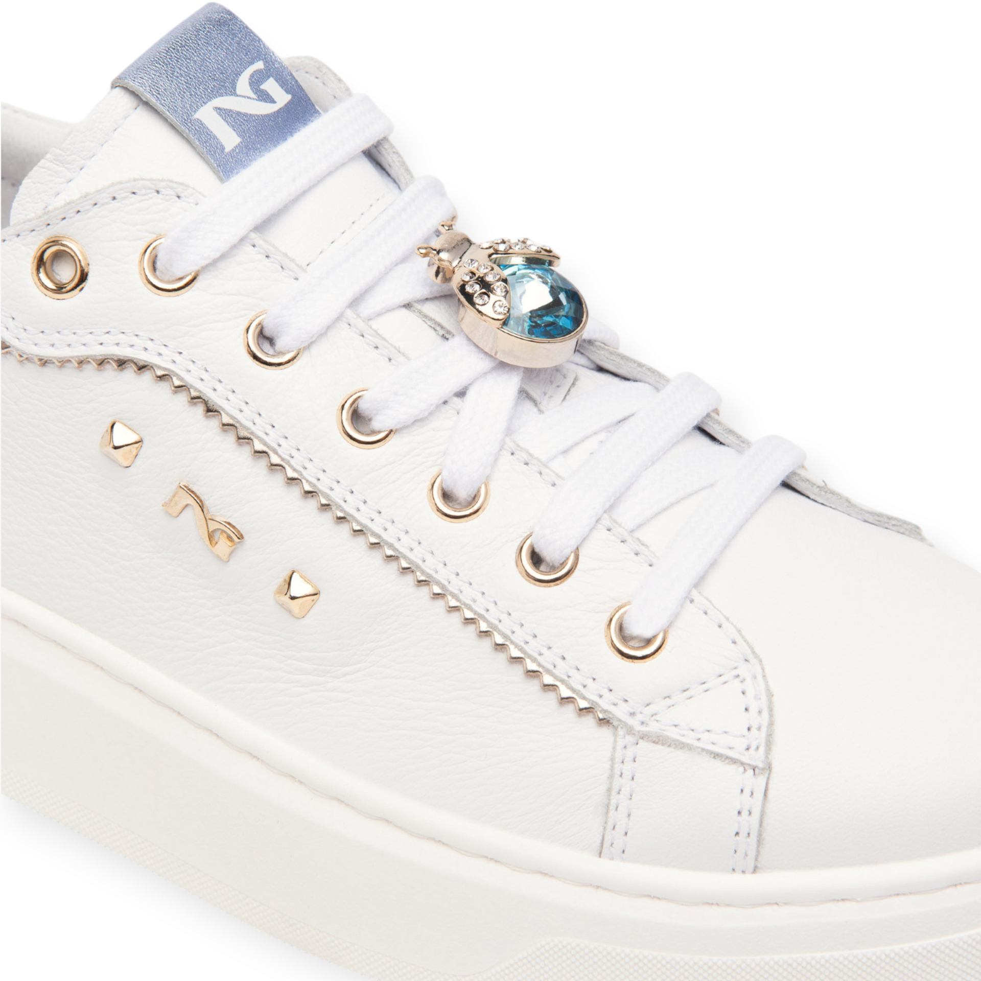 NeroGiardini Sneakers cuir blanc/bijoux