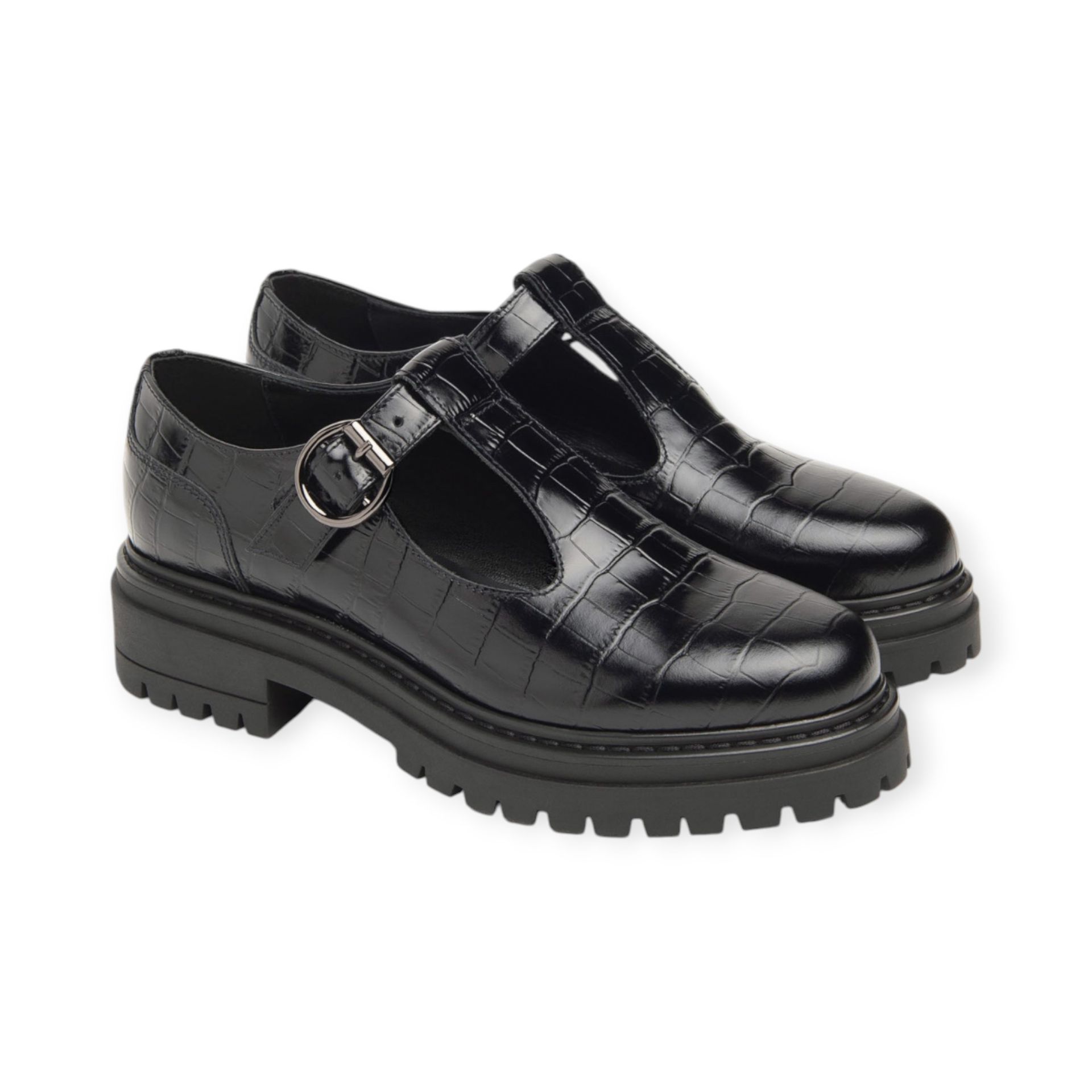 NeroGiardini Babydoll noir kroko