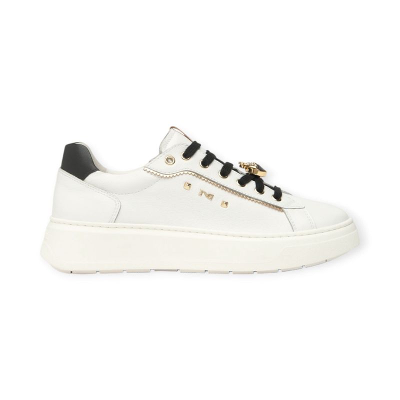 NeroGiardini Sneakers blanches bijoux noirs