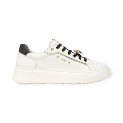 Sneakers blanches bijoux noirs