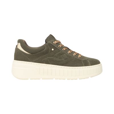 Sneakers en velours kaki