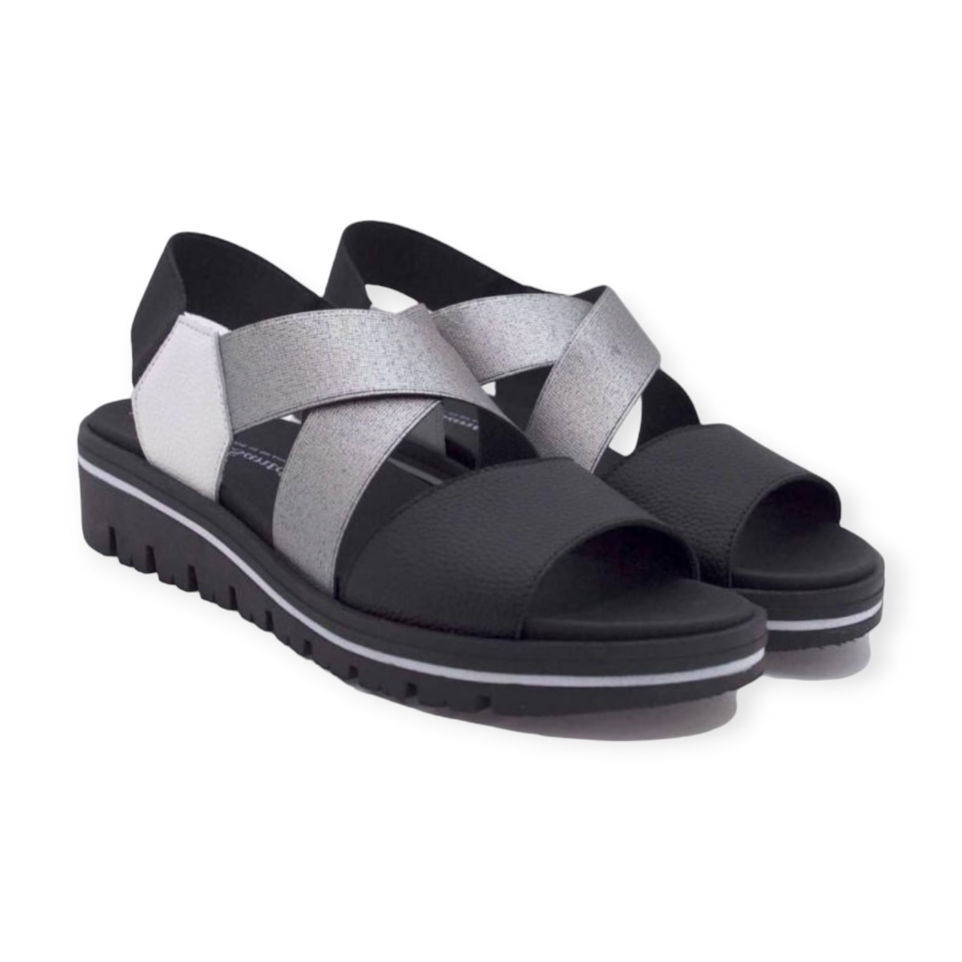 Piesanto   Sandales noires avec élastiques