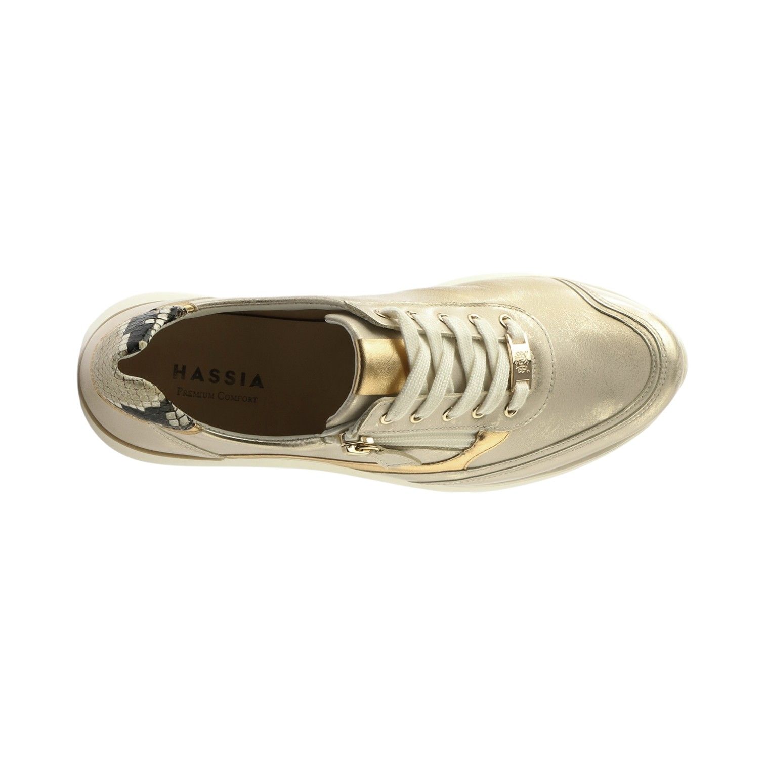 Hassia Bordeaux zip H metallic