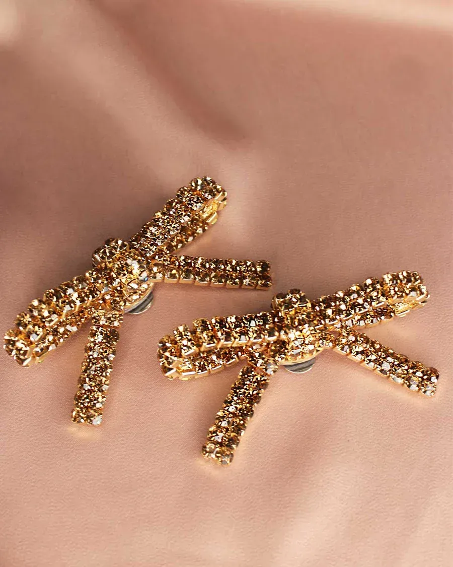 Bijoux Clips Froufrouz noeuds strass dorés