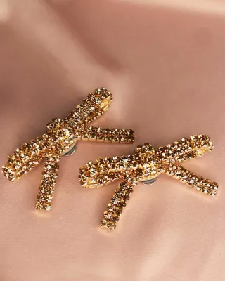 Bijoux Clips Froufrouz noeuds strass dorés