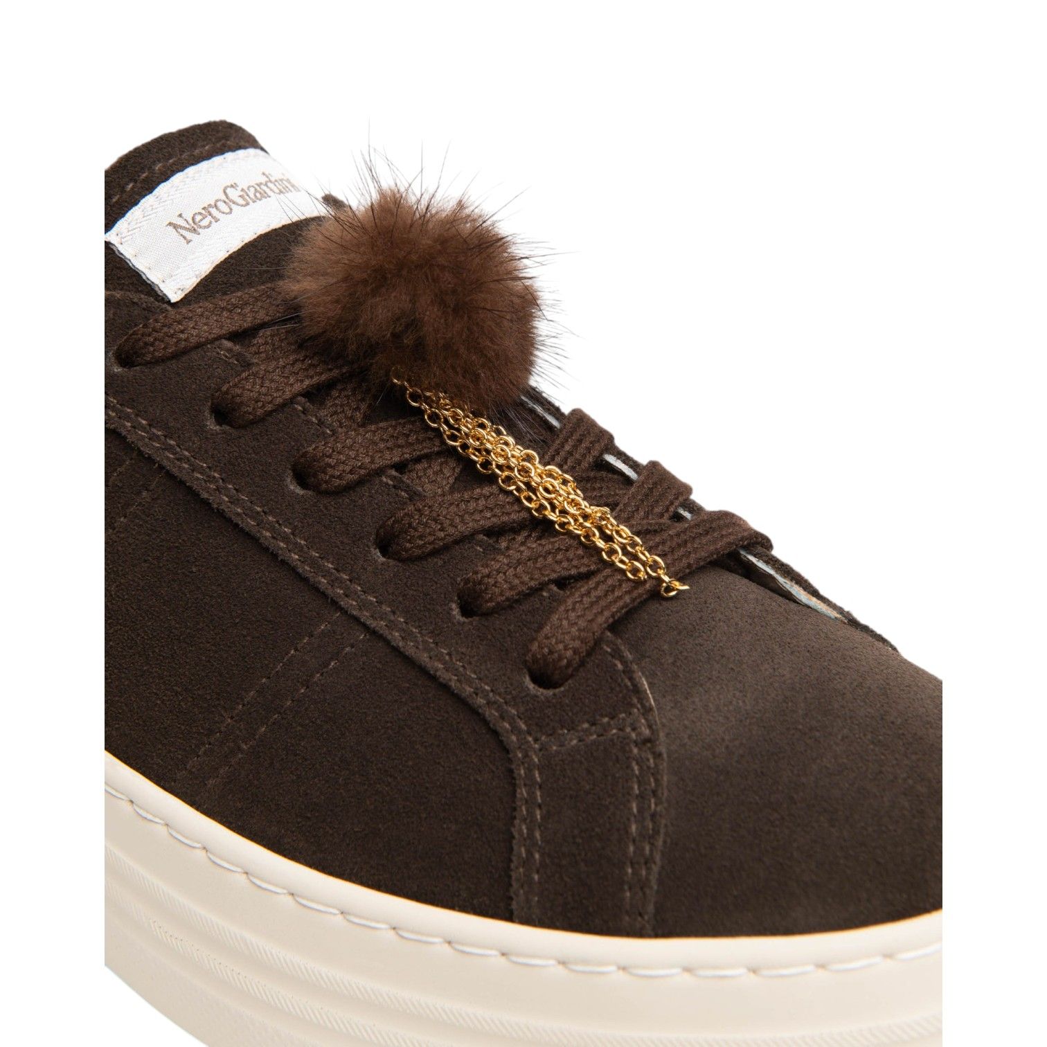 NeroGiardini Sneakers brun avec pompons