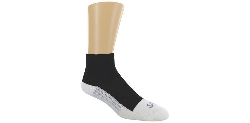 SAS Diabetic QTR Crew Sock Unisex / Pair, Size: M, color: Black