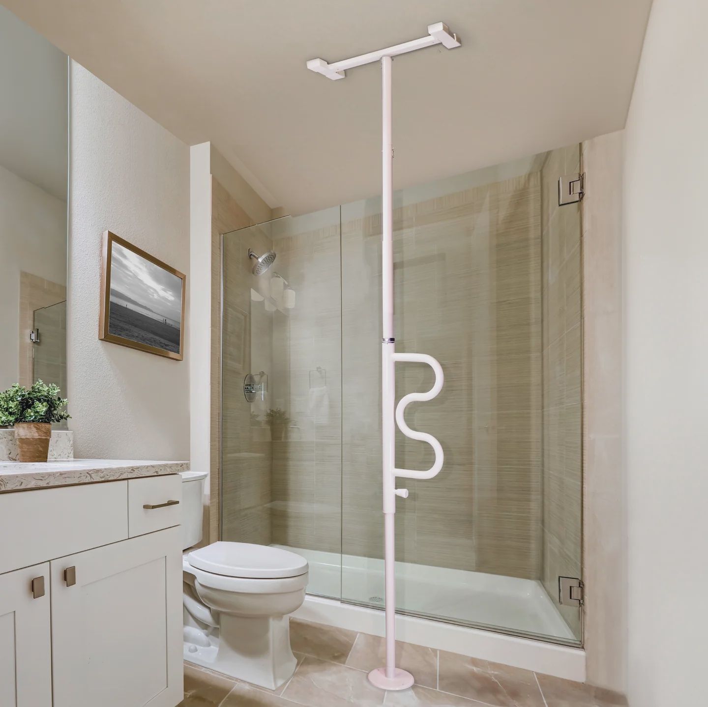 Stander Security Pole &amp; Curve Grab Bar