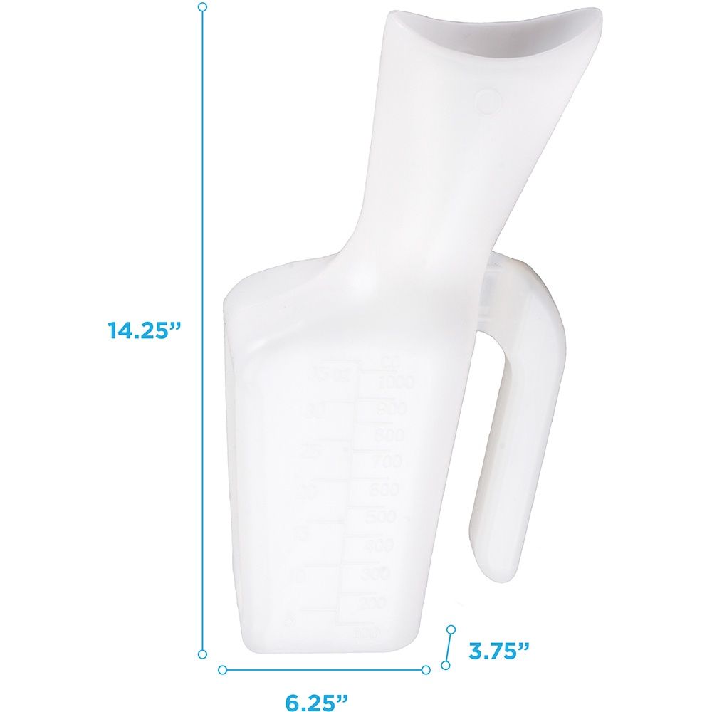FEMALE URINAL 1000CC RETAIL, Case Qty: 1/cs, Units: EACH, WT Cap: 0 lb.