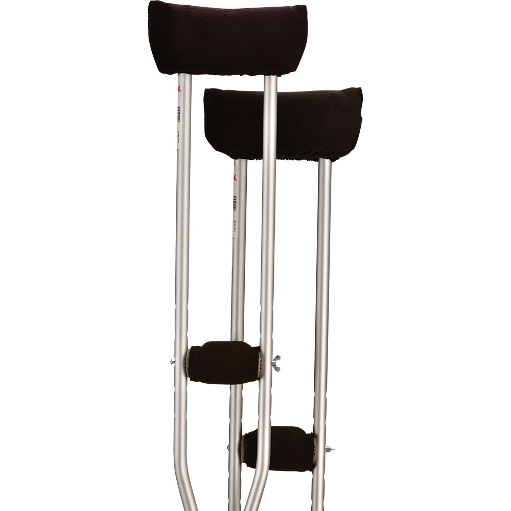 CRUTCH CUSHION SET MICROFBR BK, Case Qty: 1/cs, Units: EACH, WT Cap: 300 lb.