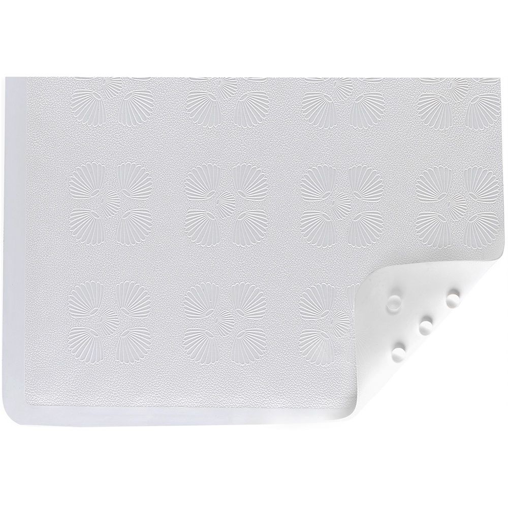 RUBBER BATH MAT WHITE SHELL, Case Qty: 1/cs, Units: EACH, WT Cap: 0 lb.