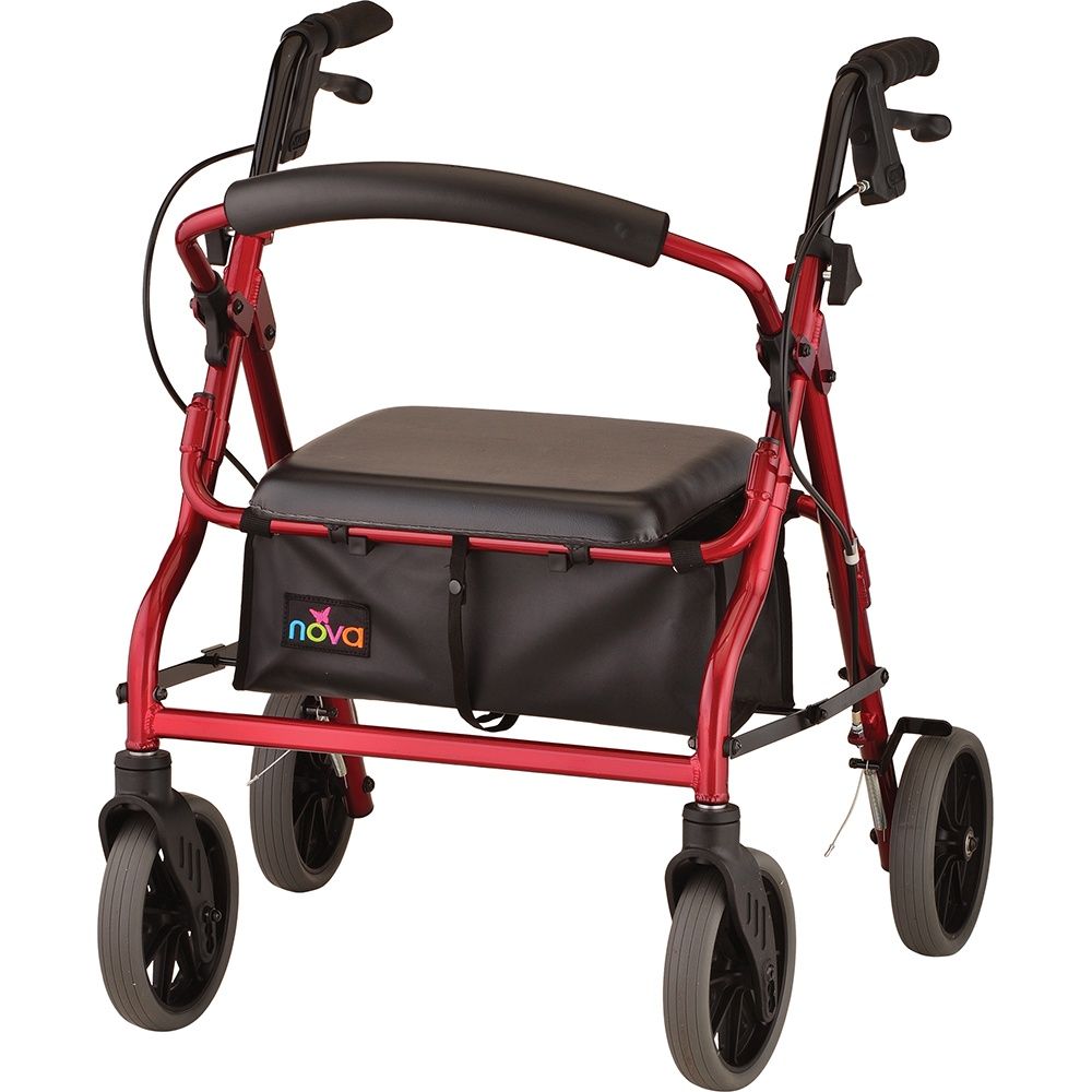 ZOOM 18 ROLLING WALKER RED, Case Qty: 1/cs, Units: EACH, WT Cap: 300 lb.