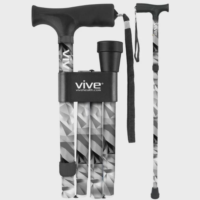Folding Cane, color: Gray Poly