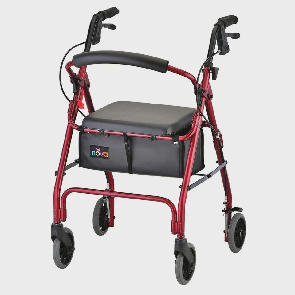 GETGO CLASSIC ROLL WLKR RED, Case Qty: 1/cs, Units: EACH, WT Cap: 300 lb.