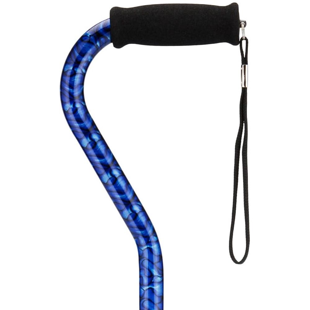 CANE OFFSET BLUE WAVES, Case Qty: 2/cs, Units: EACH, WT Cap: 300 lb.