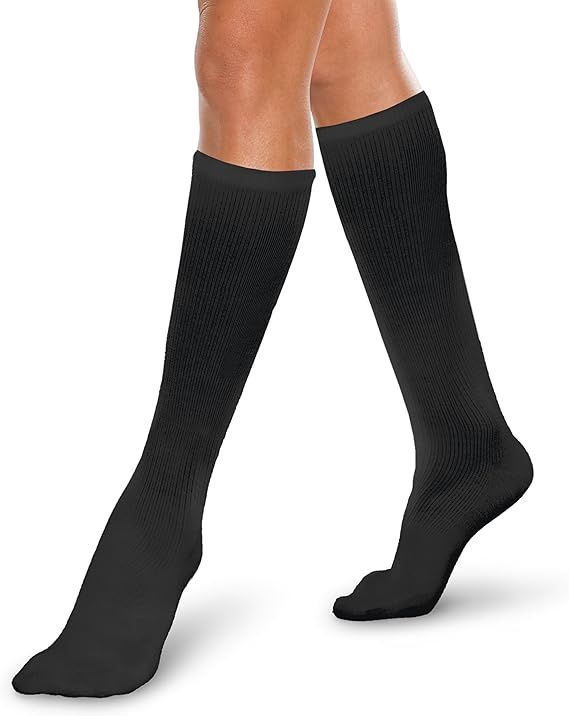 Core-Spun 30-40mmHg Gradient Compression Support Socks / Pair, Size: SM, color: BLACK