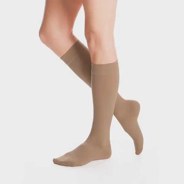 Duomed Advantage 15-20mmHg Calf High Closed Toe - Pair, Size: XS, color: Beige
