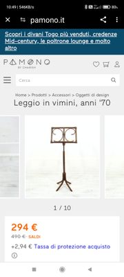 LEGGIO IN VIMINI ANNI 70 PERFETTO 