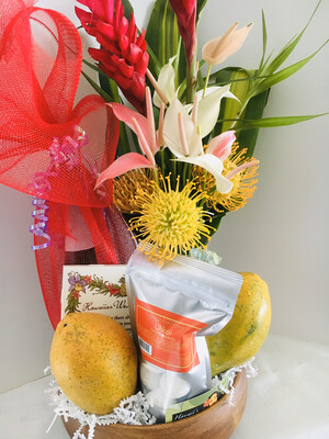 Wedding Basket with Tropical Floral Arrangement