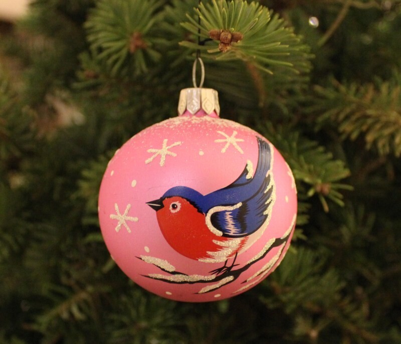 Glass Christmas Ball, Blues, Purple