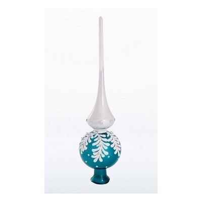 Snow Branch Teal Christmas Tree Topper