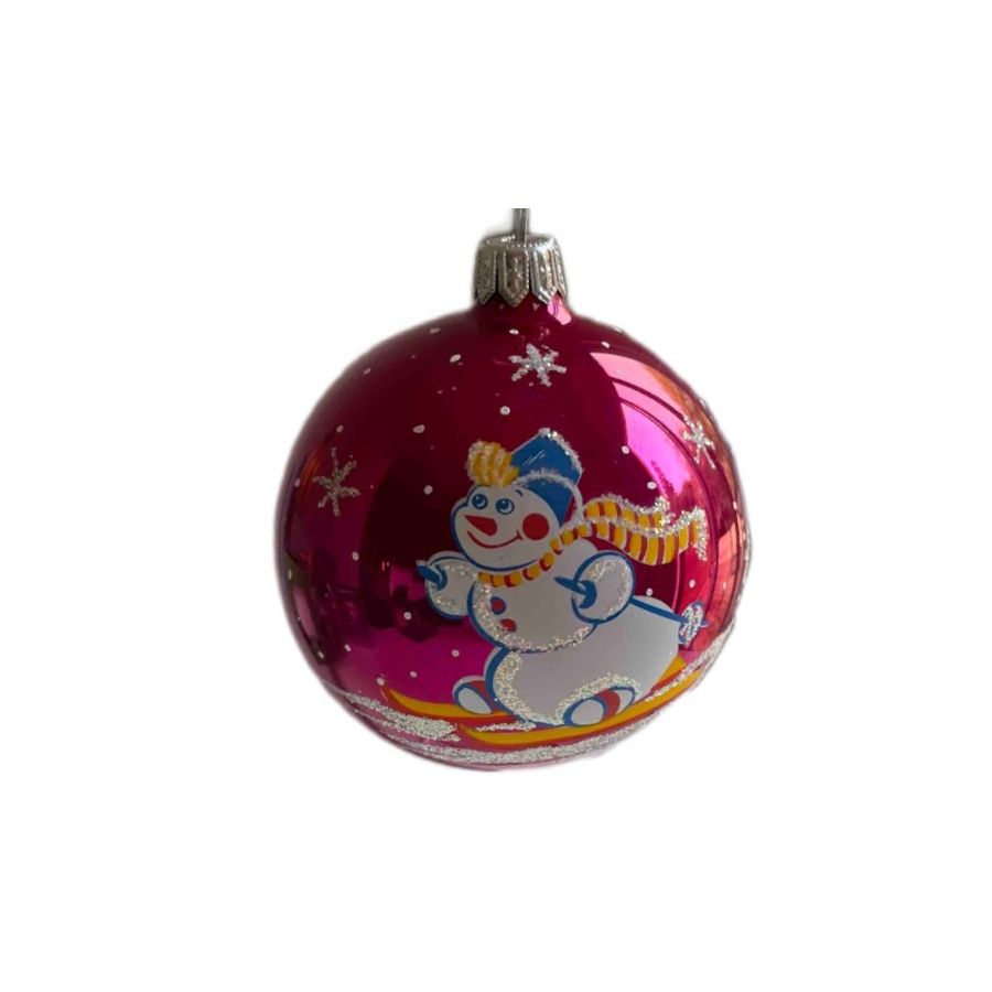 Skier Pink, Christmas Ball (3 inch)