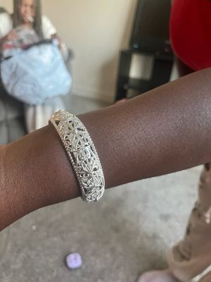 Sterling Silver Filigree Flower Bracelet