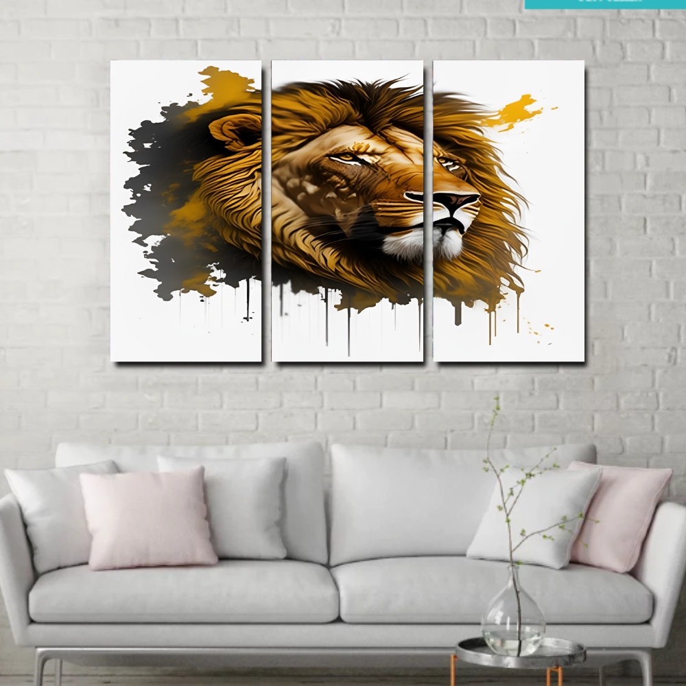 Wild Spirits: A Captivating Collection of Majestic Wildlife -Three Vertical Frames- Canvas Art Walls