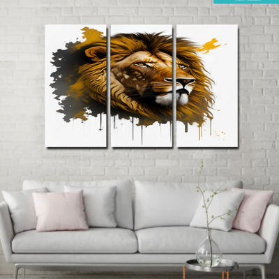 Wild Spirits: A Captivating Collection of Majestic Wildlife -Three Vertical Frames- Canvas Art Walls