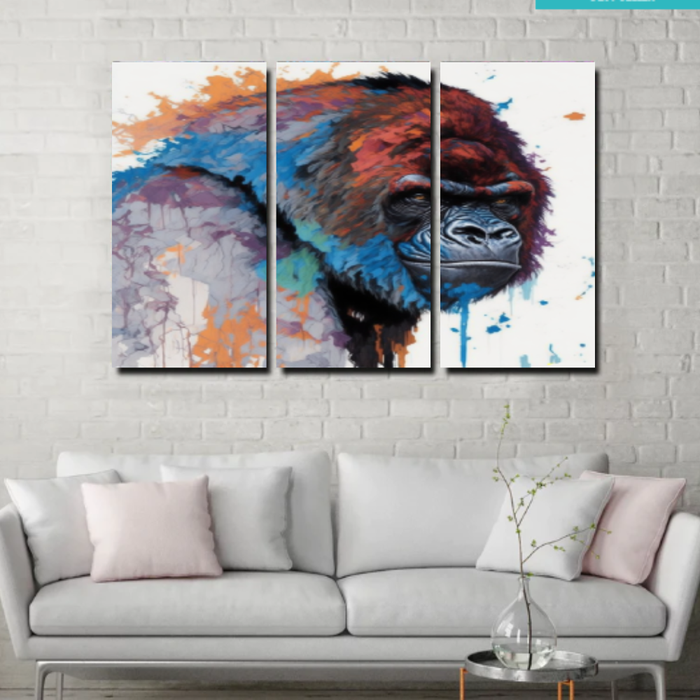 Wild Spirits: A Captivating Collection of Majestic Wildlife -Three Vertical Frames- Canvas Art Walls