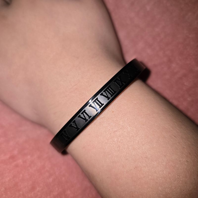 Classic Noir Roman Numeral Bangle