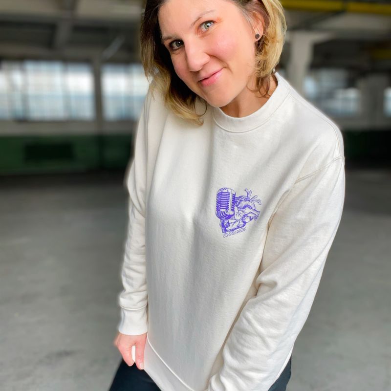 Crewneck beige-ultraviolet Crewneck beige-ultraviolet