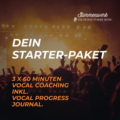 Stimmenwerk Starter-Paket | 3 x 60 Min. Vocal Coaching inkl. Vocal Progress Journal Stimmenwerk Starter-Paket | 3 x 60 Min. Vocal Coaching inkl. Vocal Progress Journal