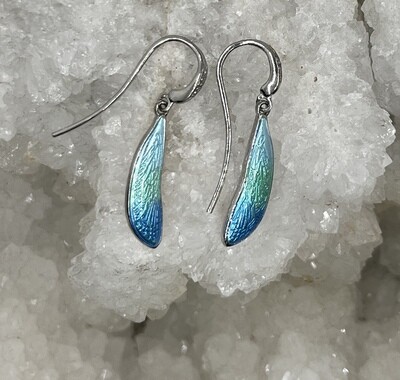 Real Silver Basse Taille Butterfly Wings Design Earring