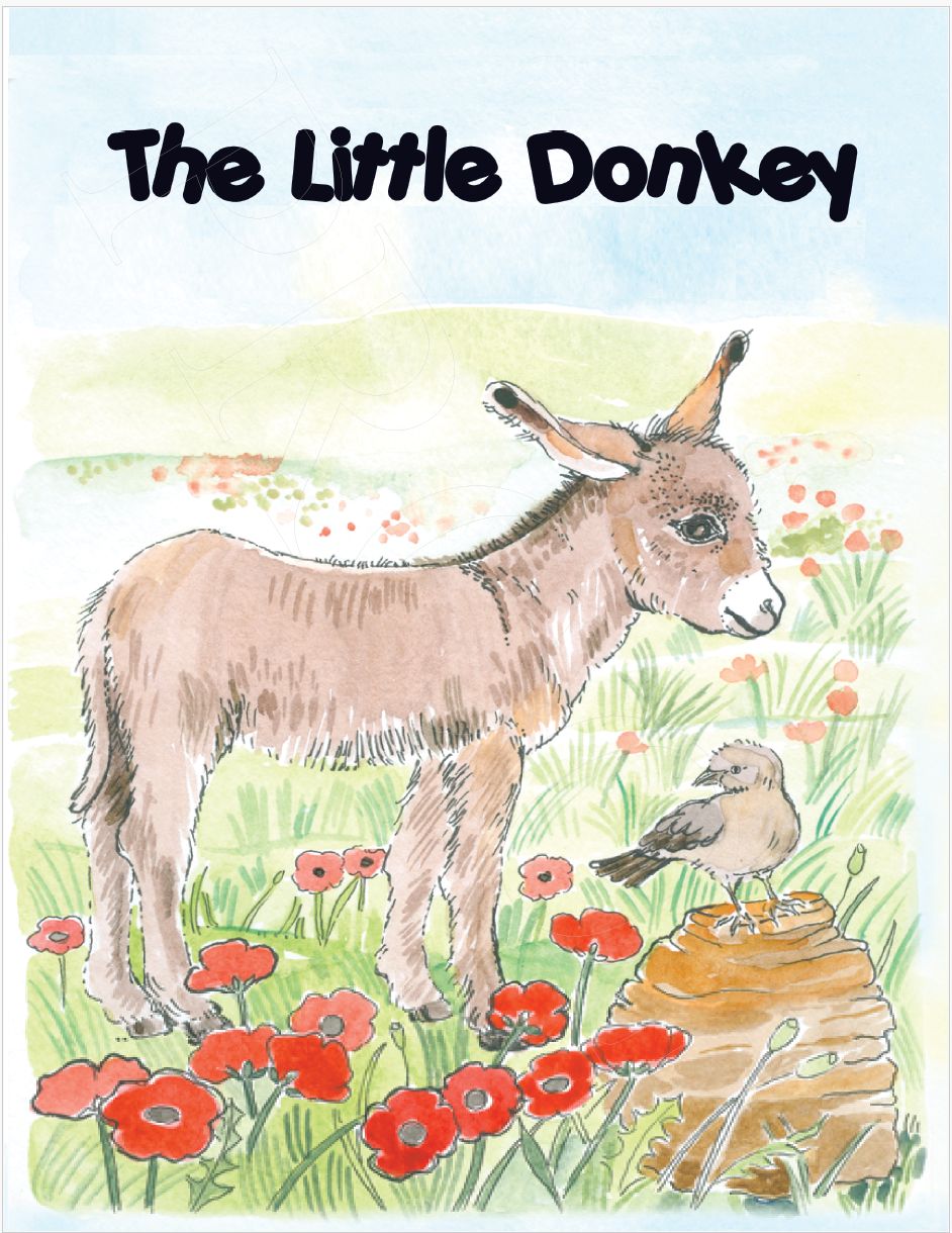 The Little Donkey, story colouring book