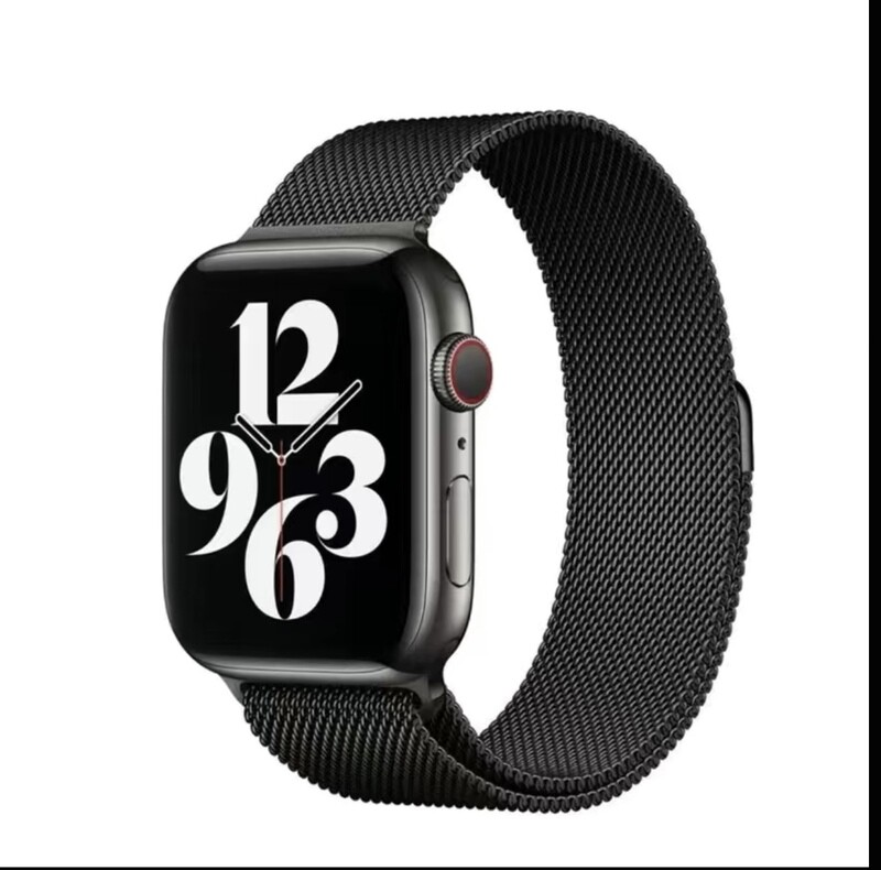Black magnetic stainless steal strap for Apple Watch