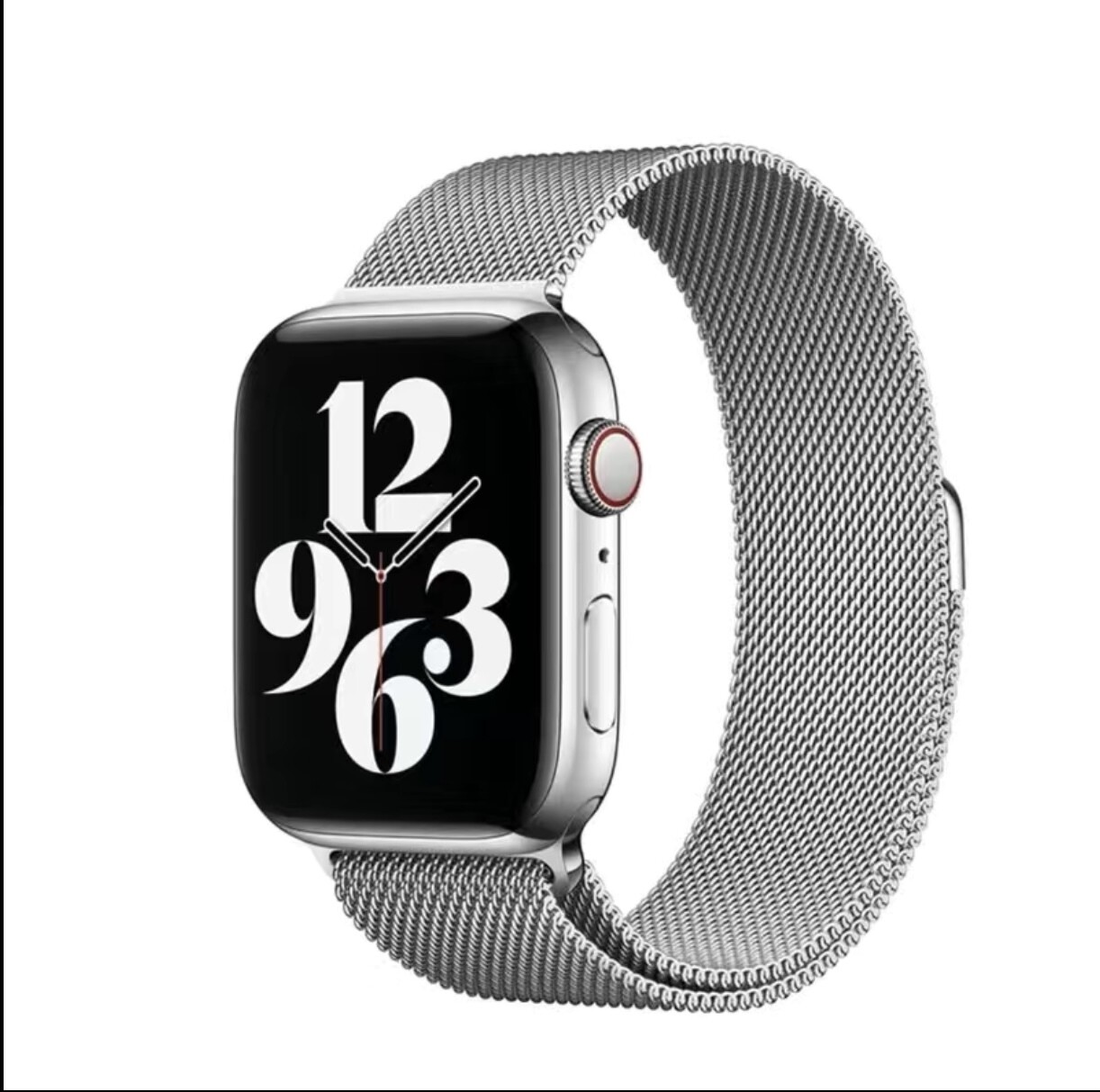 silver magnetic stainless steel strap for apple watch