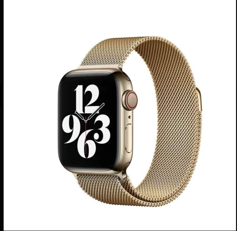 gold magnetic stainless steel strap for apple watch