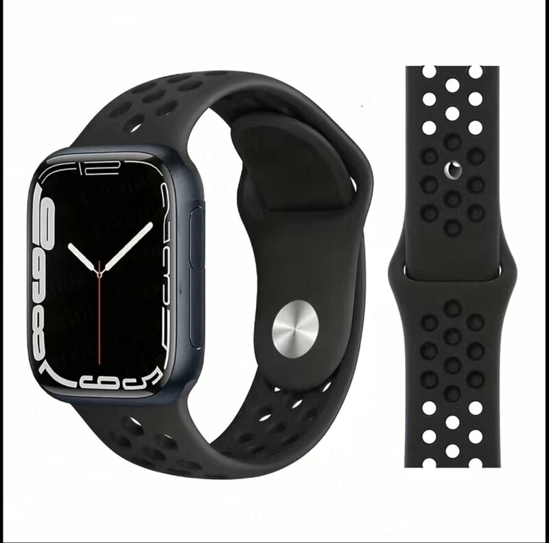 black silicone sport strap for apple watch