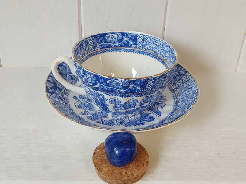 LAPIS LAZULI ~ Blue/White Cup &amp; Saucer